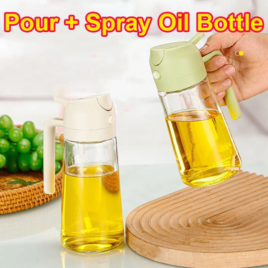 2-in-1 Oil Sprayer & Dispenser Bottle 500ml | BBQ & Air Fry Oil Sprayer Bottle Oasis Select