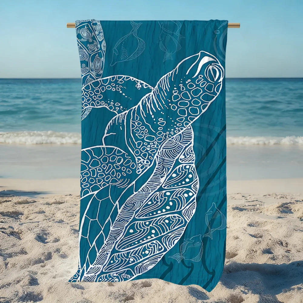 Sea Turtle Quick-Dry Beach Towel | Soft Pool & Travel Towel Quick-Dry Beach Towel Peaceful Pleasures Health and Wellness