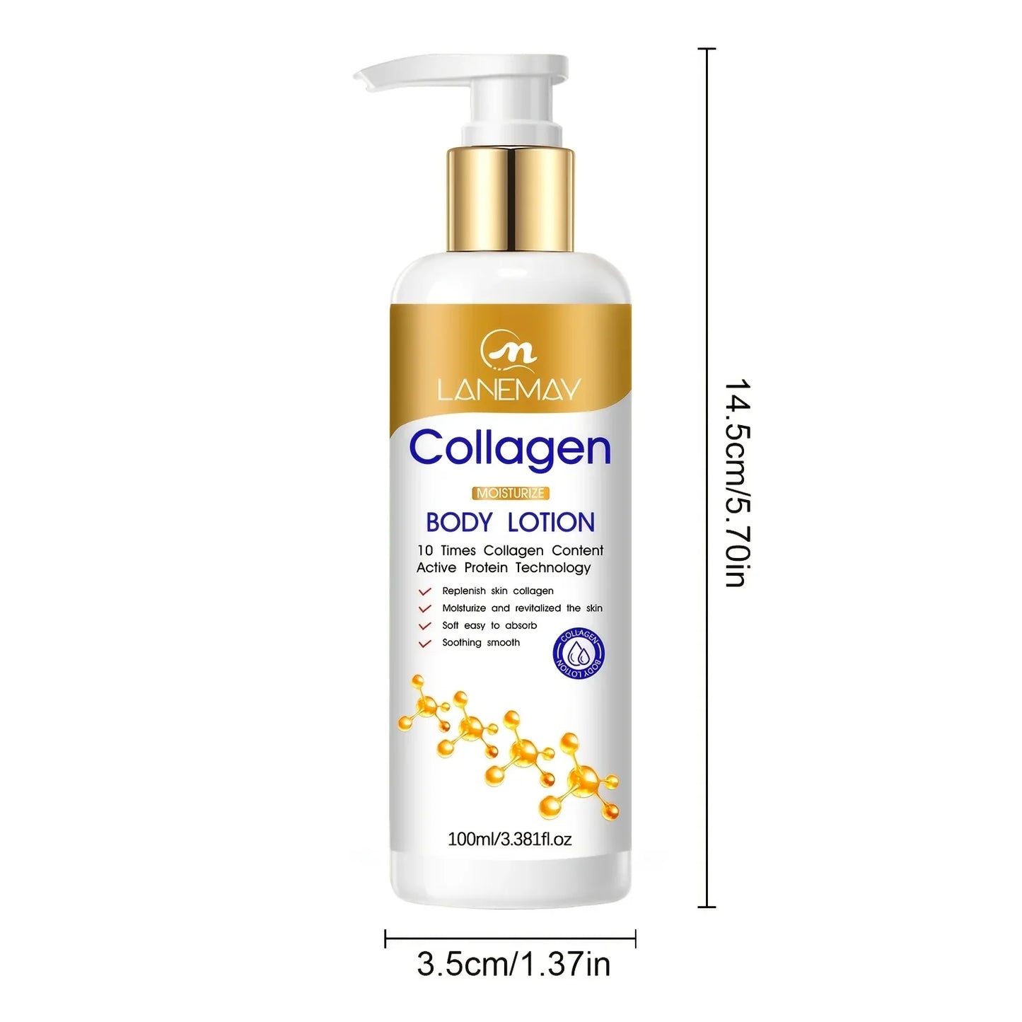 Lanemay Collagen Body Lotion – Hyaluronic Acid, Lightweight