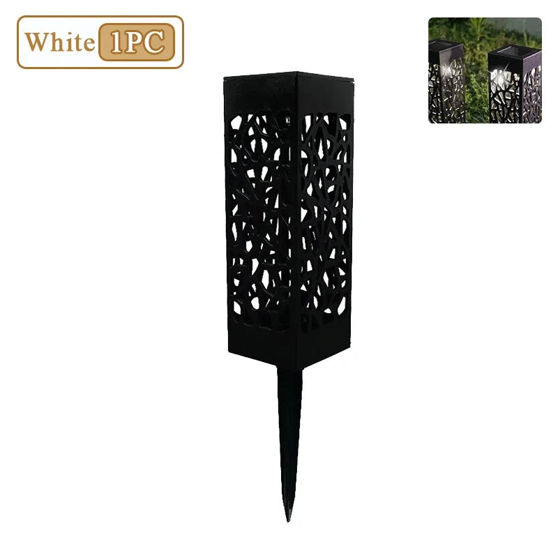 Solar Garden Pathway Lights – Waterproof LED Hollow Pattern (1–8 Pack)