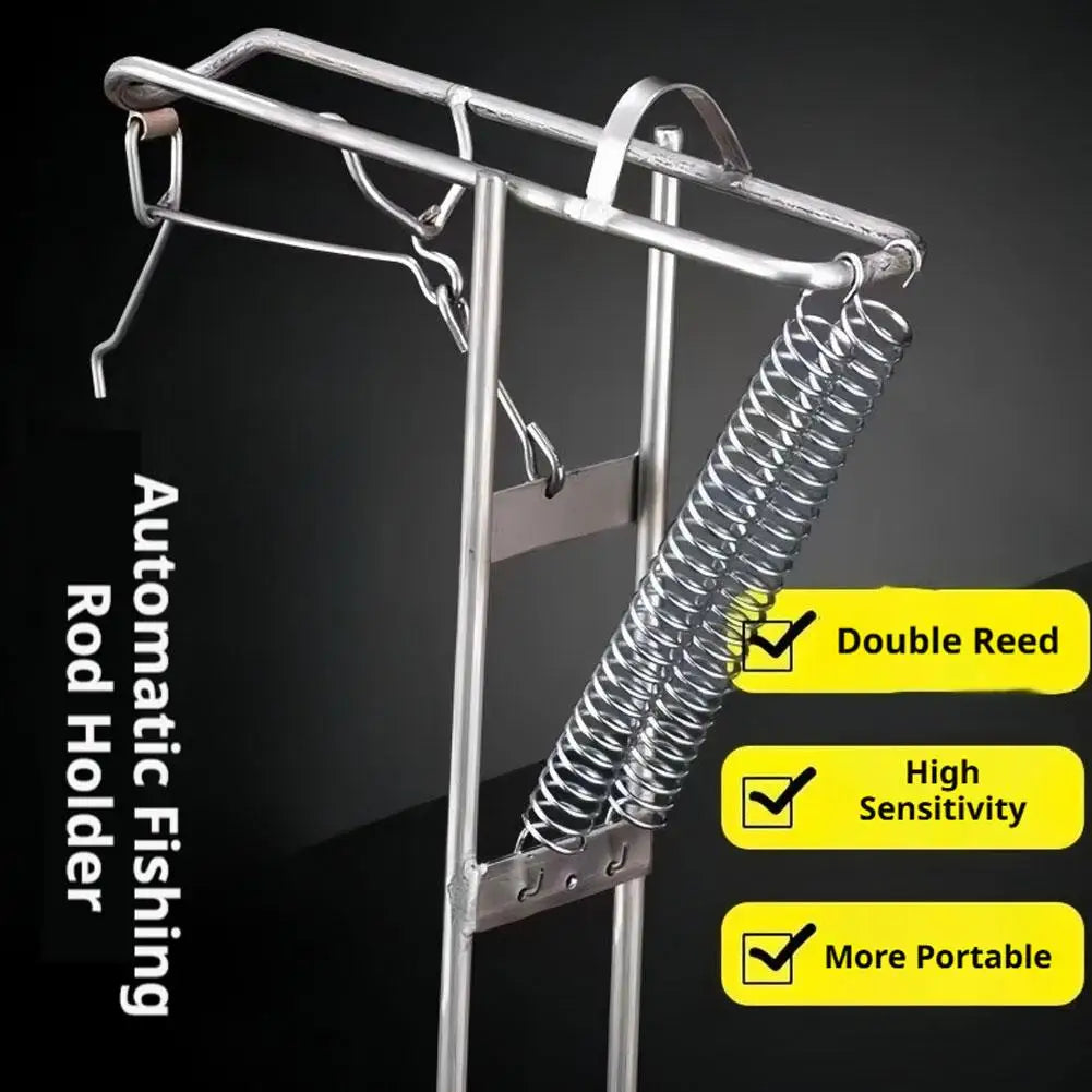 Automatic Spring Fishing Rod Holder Portable Foldable Stand for Outdoor Bank Fishing Ground Insert Fishing Pole Support Bracket Peaceful Pleasures Health and Wellness