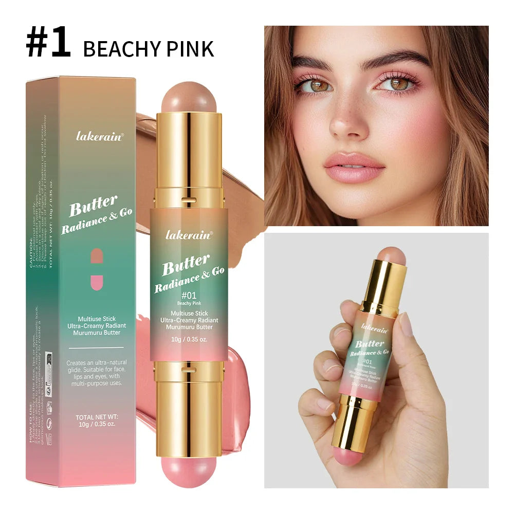 2-in-1 Bronzer & Blush Stick – Matte Glow Contour Makeup
