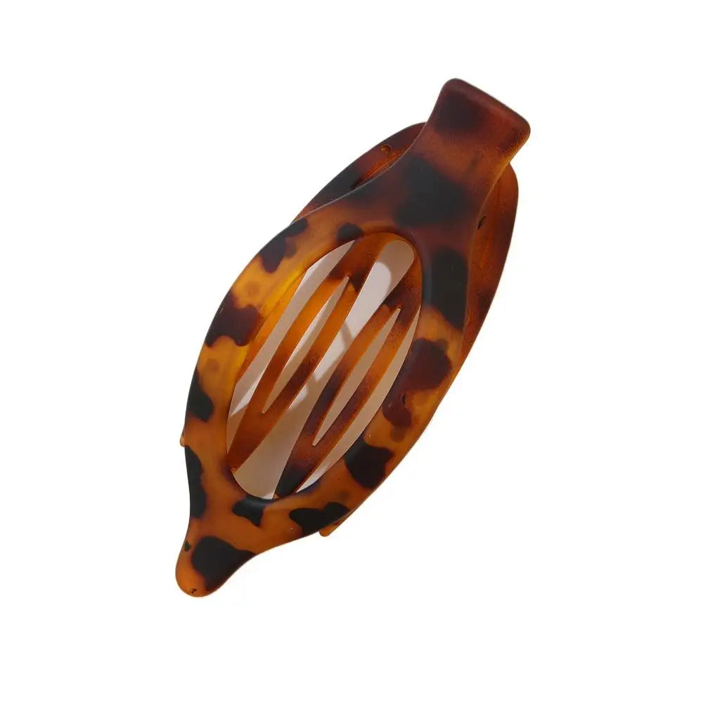 Large Hair Claw Clip Matte Solid Color Leaf Duckbill Hair Clamps Hollowed Oval Hairpin for Women Thin Thick Hair Fashion Hairpin Peaceful Pleasures Health and Wellness brown