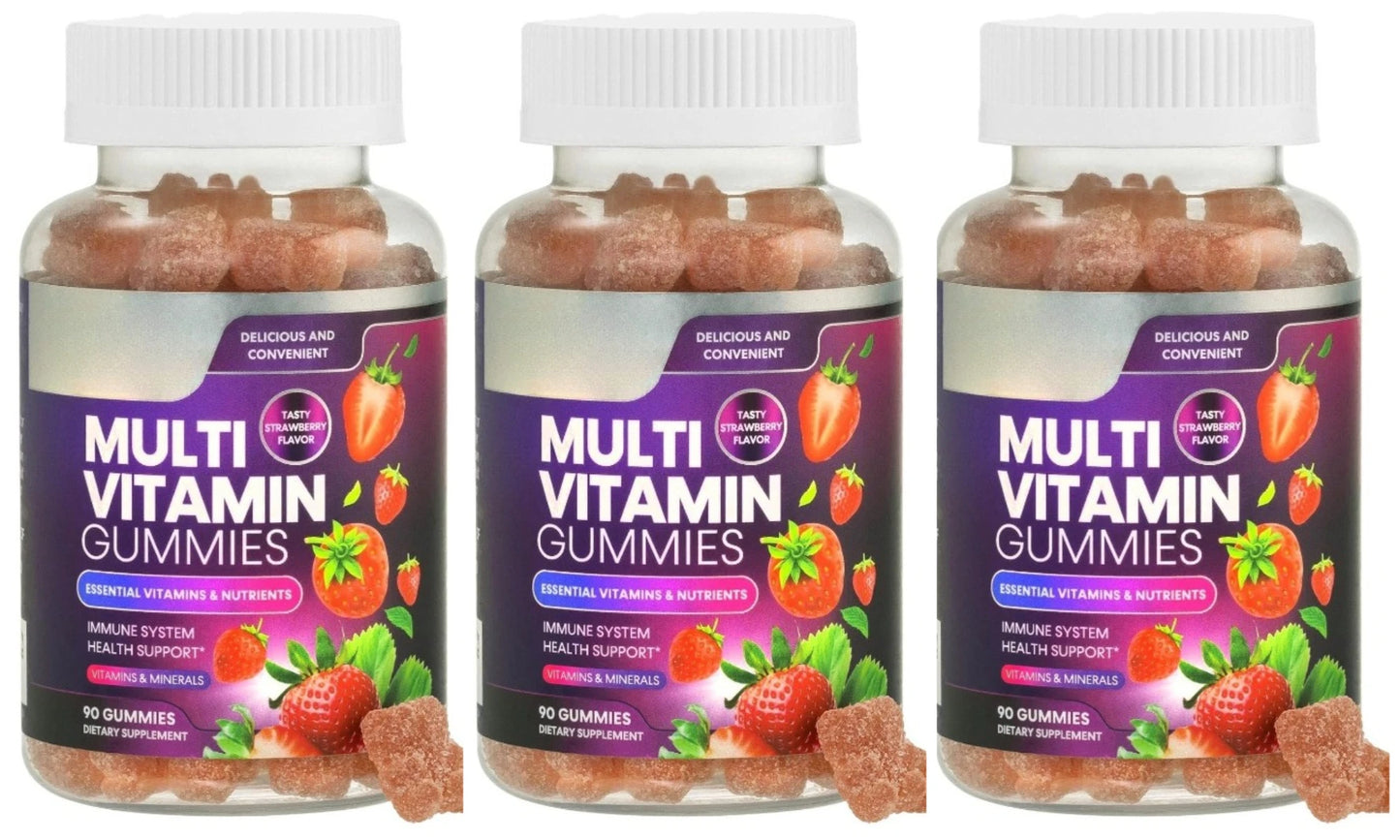 Adult Multivitamin Gummies – Vitamins A, C, D & B12 | 90 Count