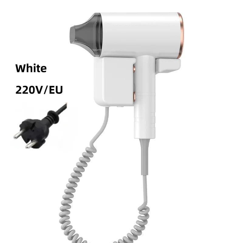 220V Hotel Hair Dryer Wall Mounted High Power Non Punching Blue Light Hair Protection Hair Dryer Automatic Power Off 2024 Peaceful Pleasures Health and Wellness