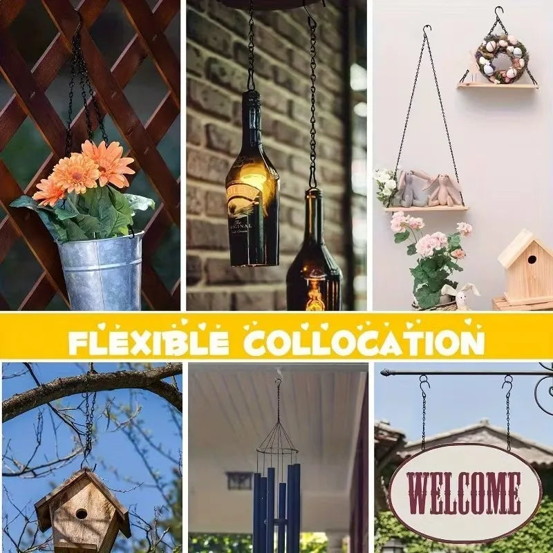 40cm Rattan Hanging Basket with 3-Hook Chain | Planter Pot