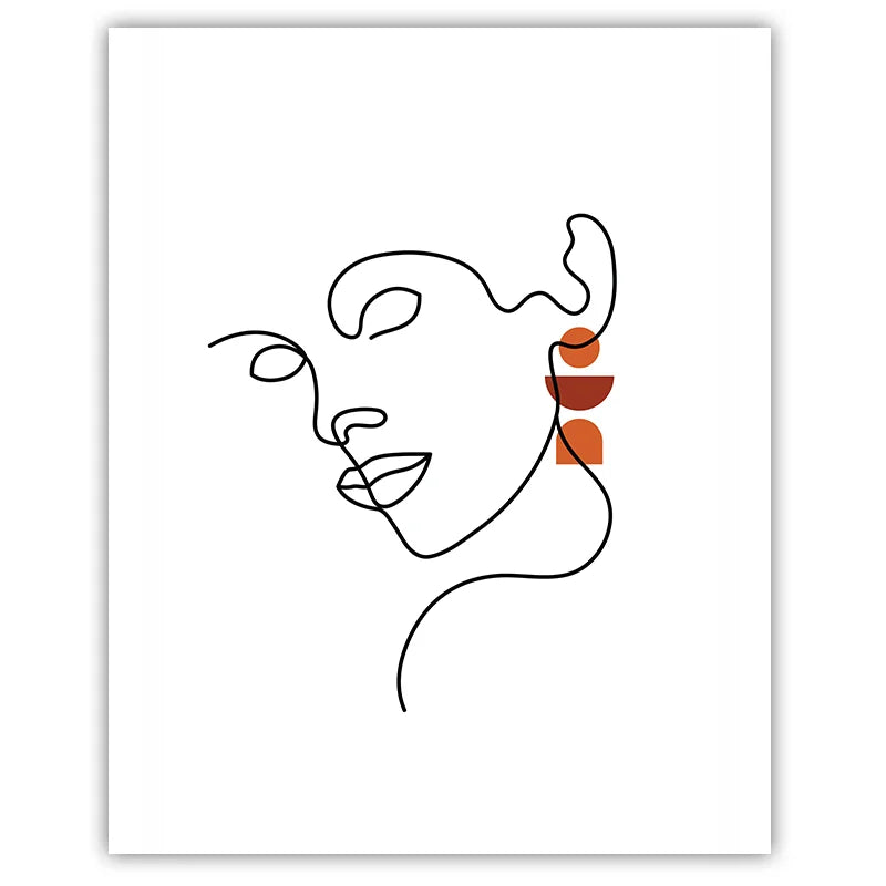 Abstract Line Art Woman Canvas Print | Modern Wall Decor Canvas Wall Art Peaceful Pleasures Health and Wellness 02 21X30cm No Frame China Mainland