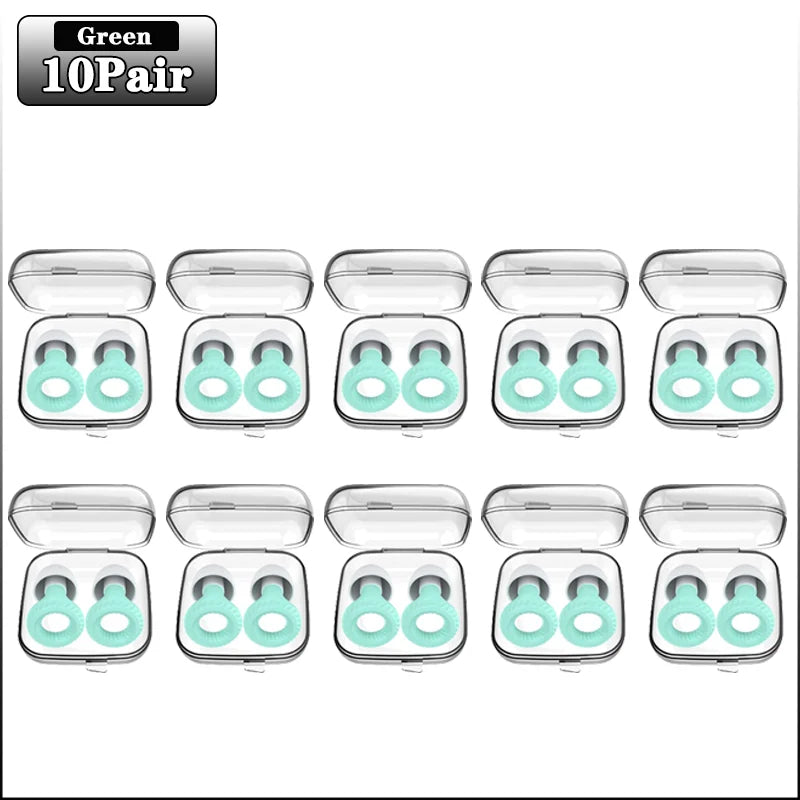 Silicone Noise Blocking Earplugs for Sleep & Study – 20 Pairs