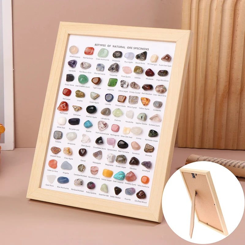 80-Piece Natural Mineral Specimen Set | Crystal Agate Collection