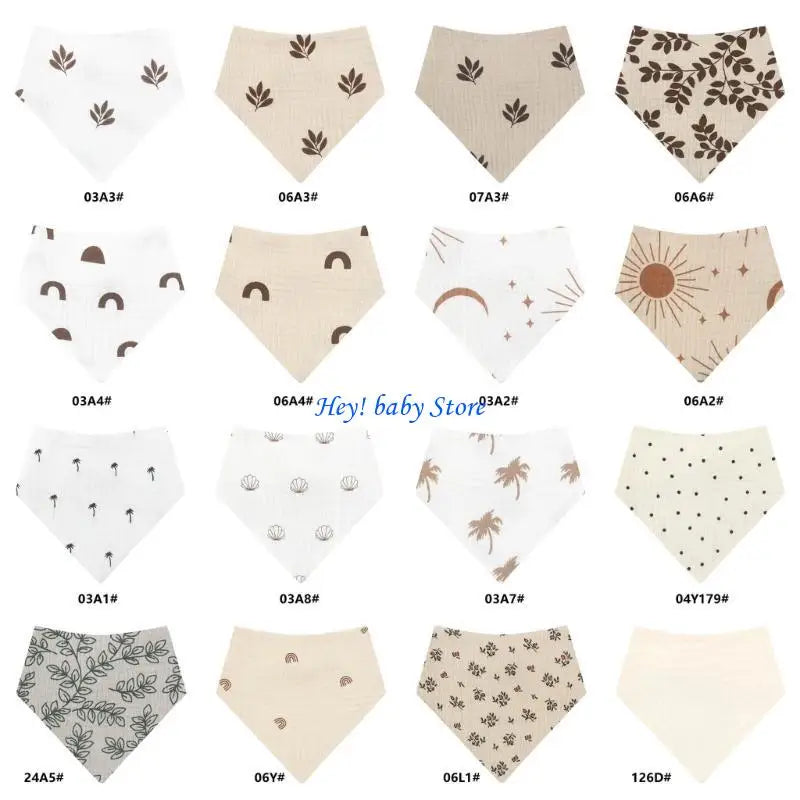 Floral Print Baby Bib | Soft Cotton Drooling Burp Cloth Newborn