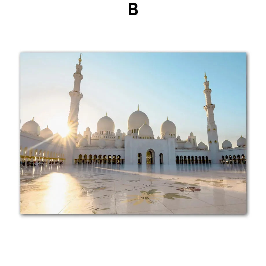 Islamic Wall Art Canvas Print – Kaaba Mecca Mosque Muslim Decor Canvas Wall Art Print Peaceful Pleasures Health and Wellness B 40x50cm Unframed
