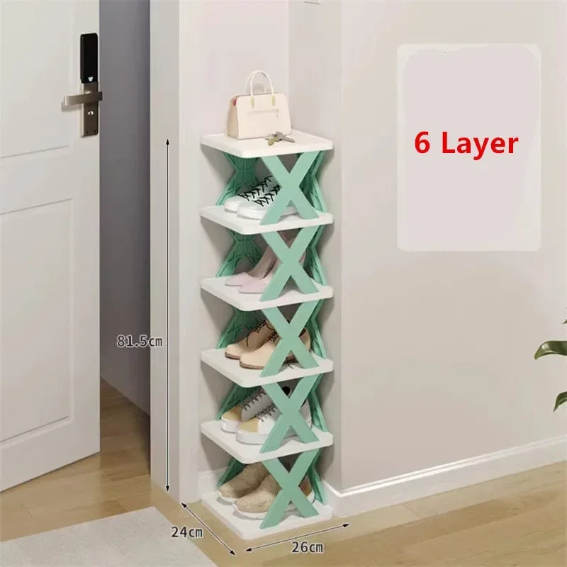 Stackable Folding Shoe Rack Organizer – Multi-Layer Shelf