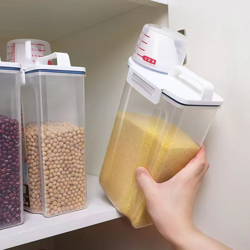 Airtight Rice & Grain Storage Container with Measuring Cup
