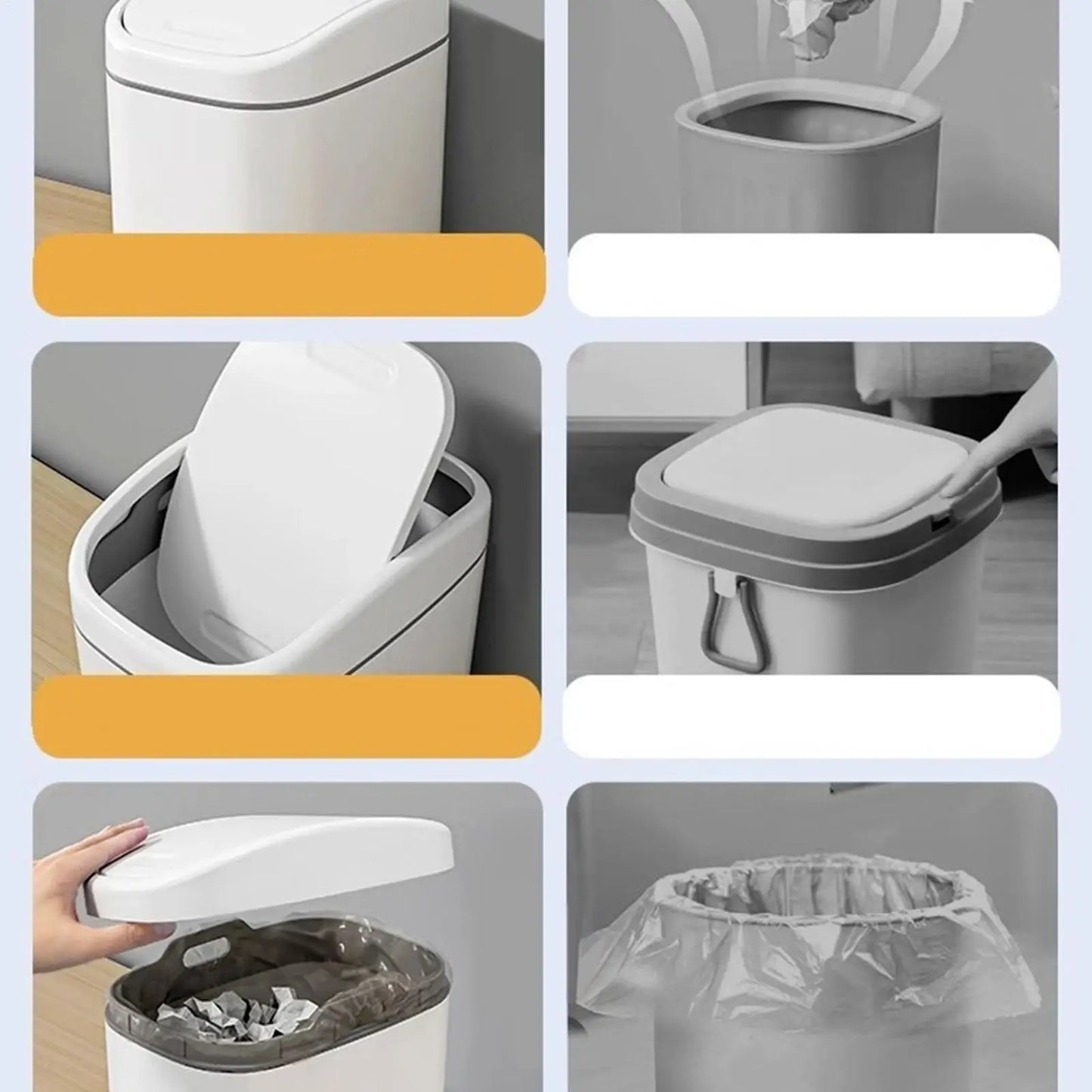 Mini Desktop Trash Can with Shake Lid – Desk & Office Bin