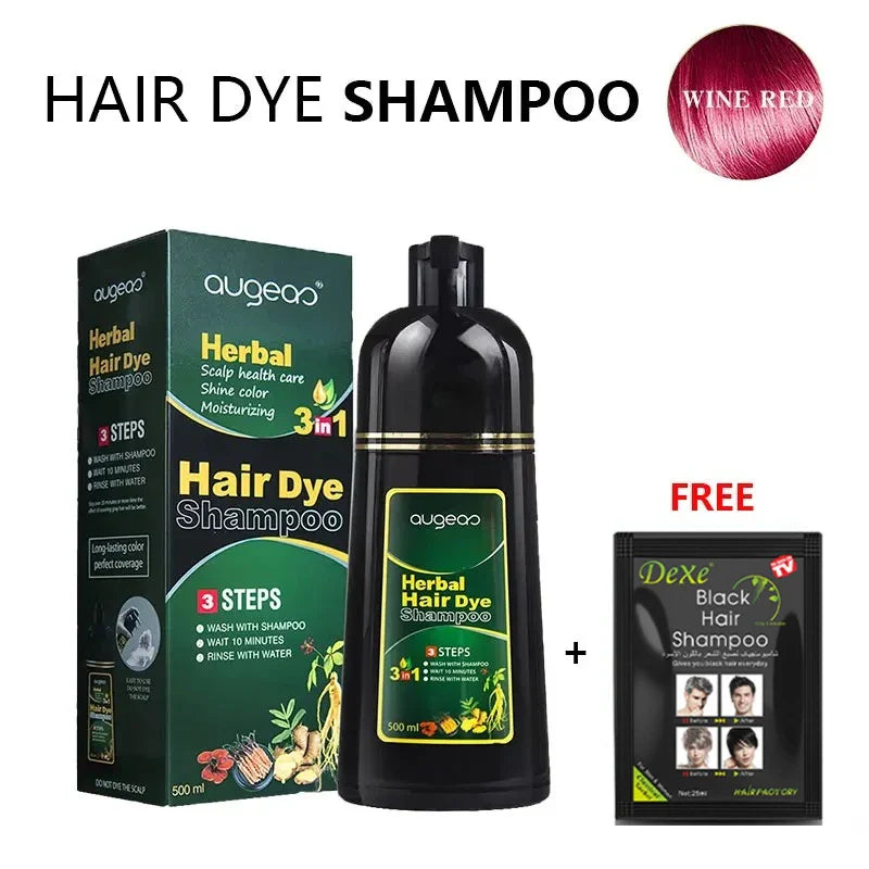 Hair Color Dye Shampoo | 6 Shades Plant Formula 500ml
