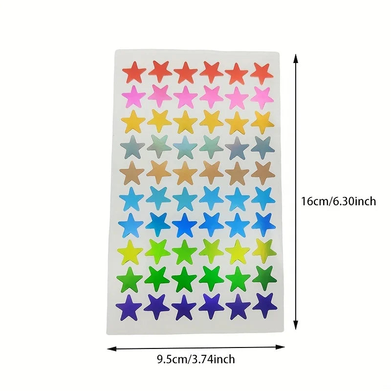 5 Sheets Bag Gold Colored Star Sticker Stamping Five Pointed