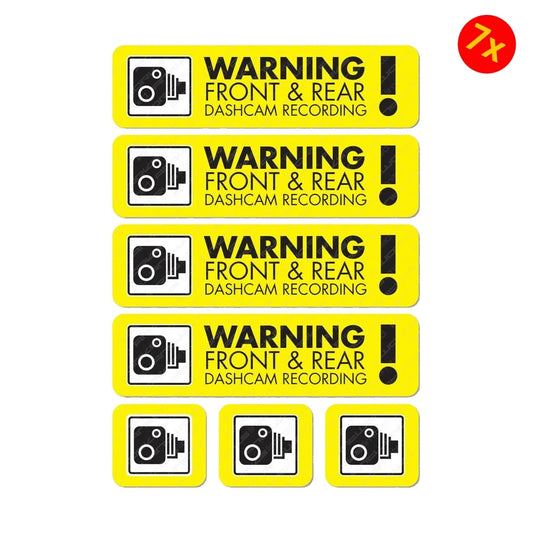 Pack of 7 ash Cam Recording Stickers CCTV In Car Video Camera Decal Sticker PRINTED Peaceful Pleasures Health and Wellness Default Title