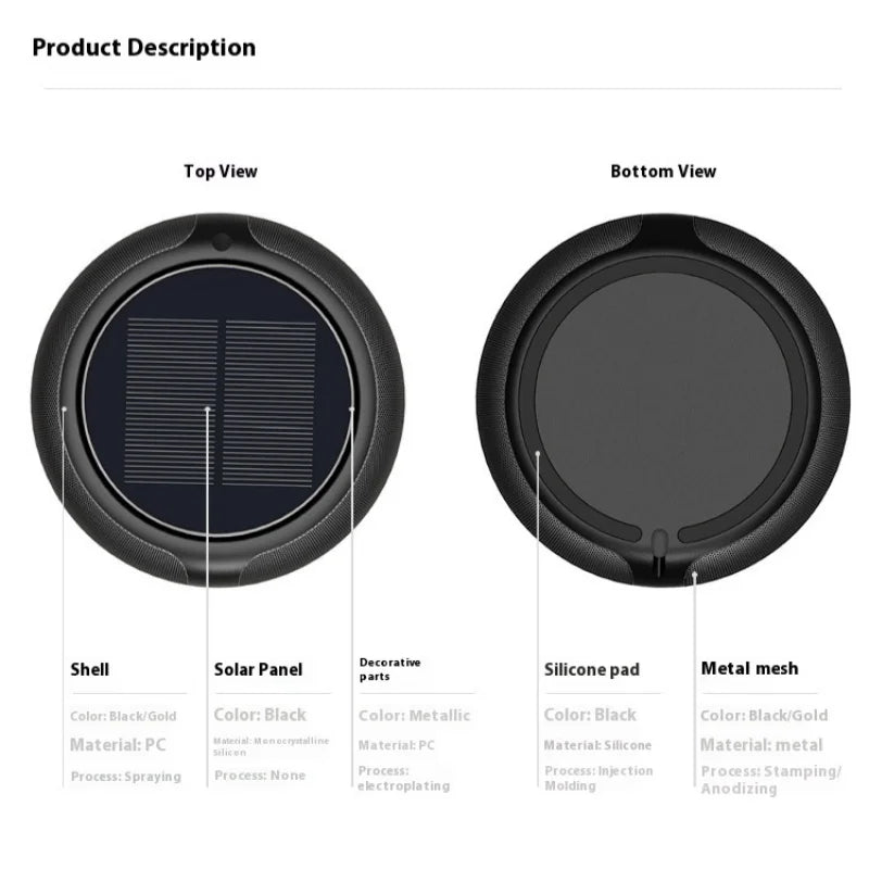 Solar Car Air Purifier HEPA Filter & Aroma Diffuser | HOMEFISH