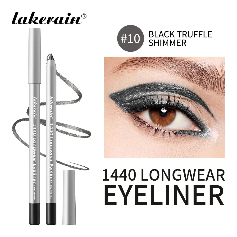 Lakerain Longwear Eyeliner 24h Long-lasting Wear Waterproof Smudge-proof Smooth Precise Application Smokey Eyeliner 12 Color Peaceful Pleasures Health and Wellness 10