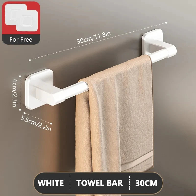 No-Drill Suction Cup Towel Bar | Wall Mount Aluminum Rack