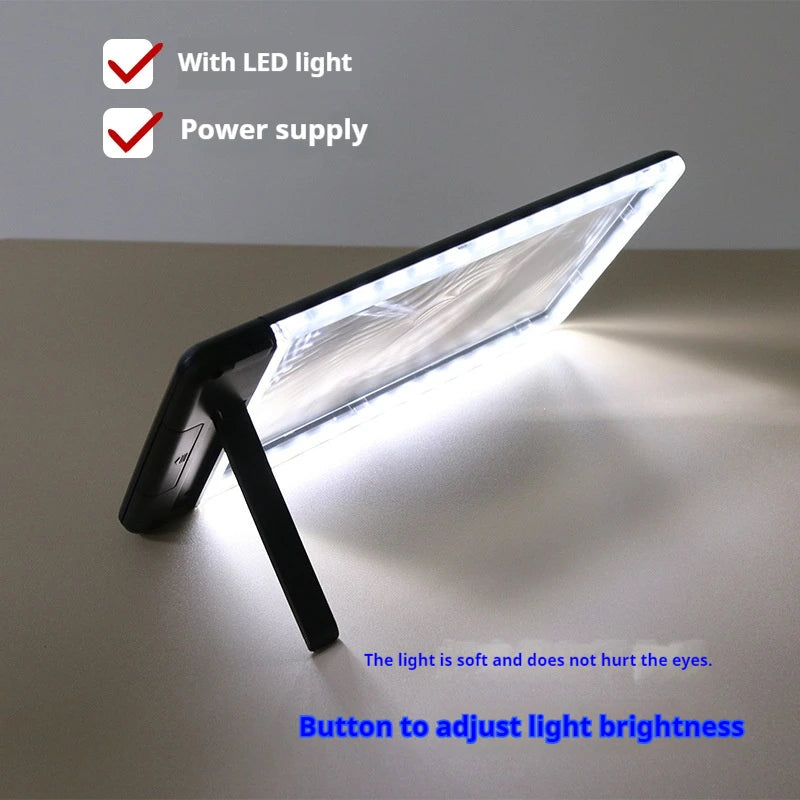 Bracket Style Handheld Reading Magnifier, Ultra Light, High-Definition Video Magnifying Glass, 43Led Light, 3-Speed Brightness Peaceful Pleasures Health and Wellness
