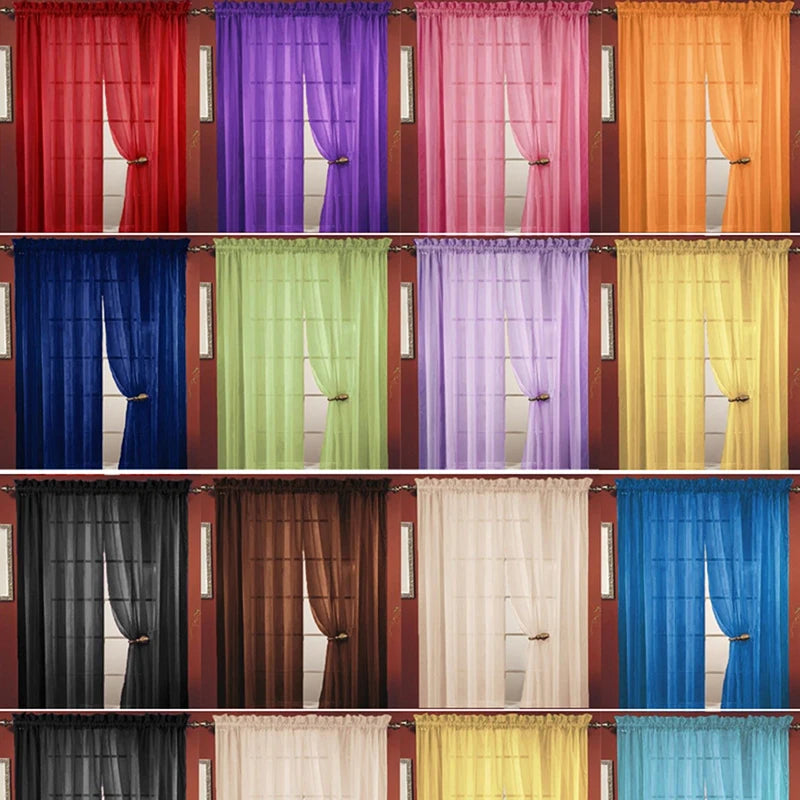 Transparent Window Gauze Solid Color Wedding Glass Gauze Household Products Light Luxury Style Easy To Install Curtains Peaceful Pleasures Health and Wellness