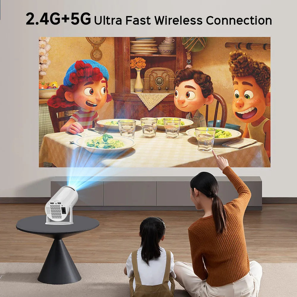 2025 Mini Projector 1080P Support 4K, 200ANSI Lumens WiFi 6 Bluetooth Portable Outdoor Projector with HDMI USB Dolby Audio Peaceful Pleasures Health and Wellness