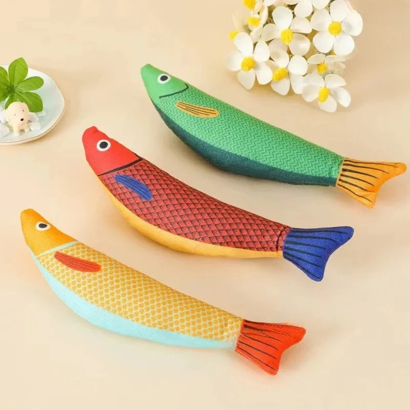 Cat Toy Contains Catnip for Self Pleasure and Relaxation 3D Simulated Fish Pillow Fish Interactive Sound Plush Toy Peaceful Pleasures Health and Wellness