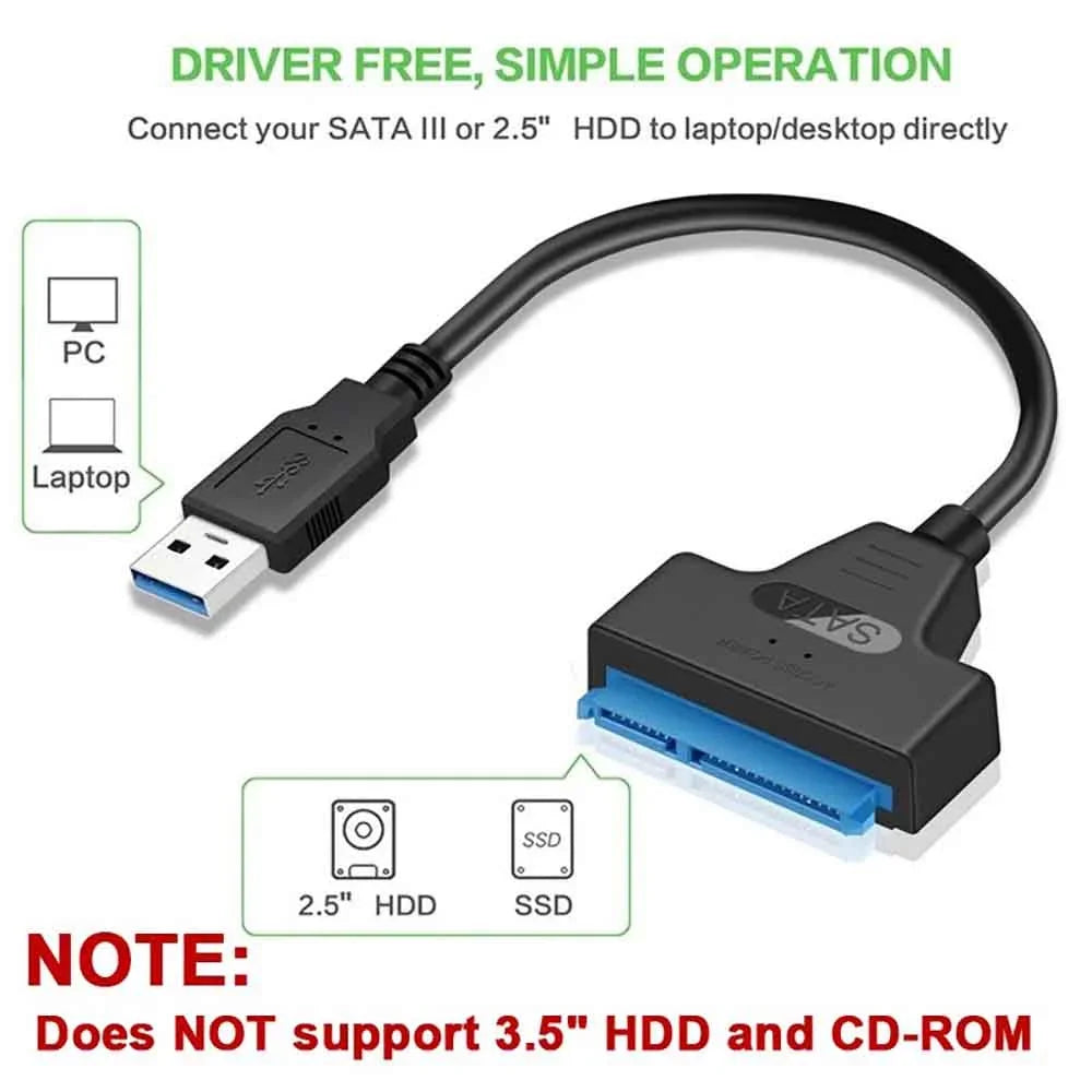USB 3.0 to SATA III Adapter Cable | 2.5" HDD & SSD 6Gbps