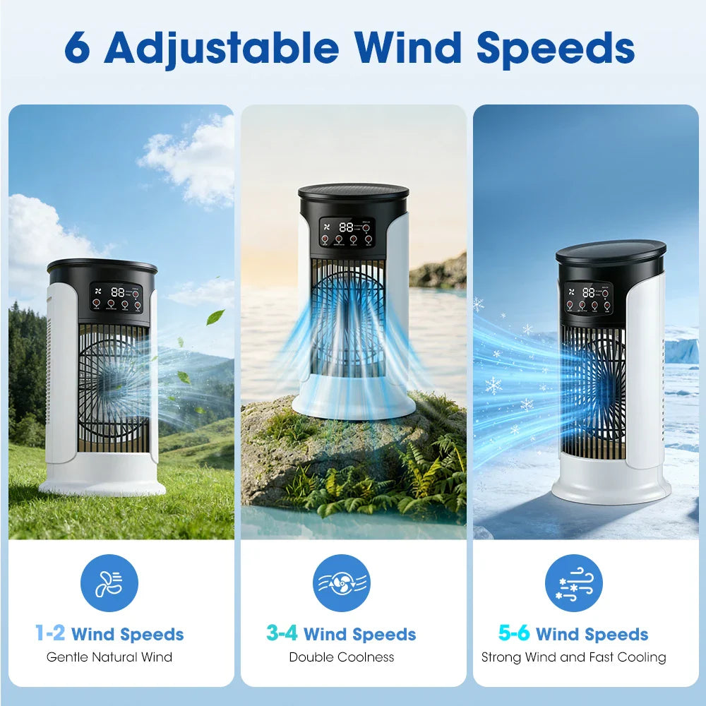 AFDEAL 6-Speed Desktop Misting Fan | Timer & 7-Color LED