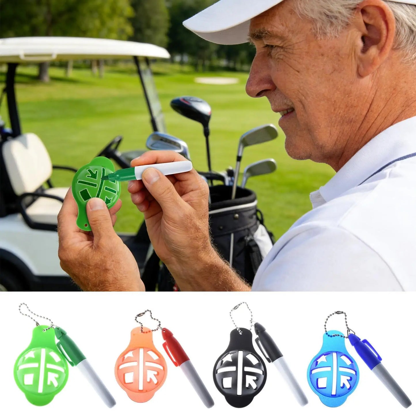 Reusable Golf Ball Line Marker Alignment Stencil Template Training Aid For Men Women, Putting Practice Driving Range Accessories Peaceful Pleasures Health and Wellness