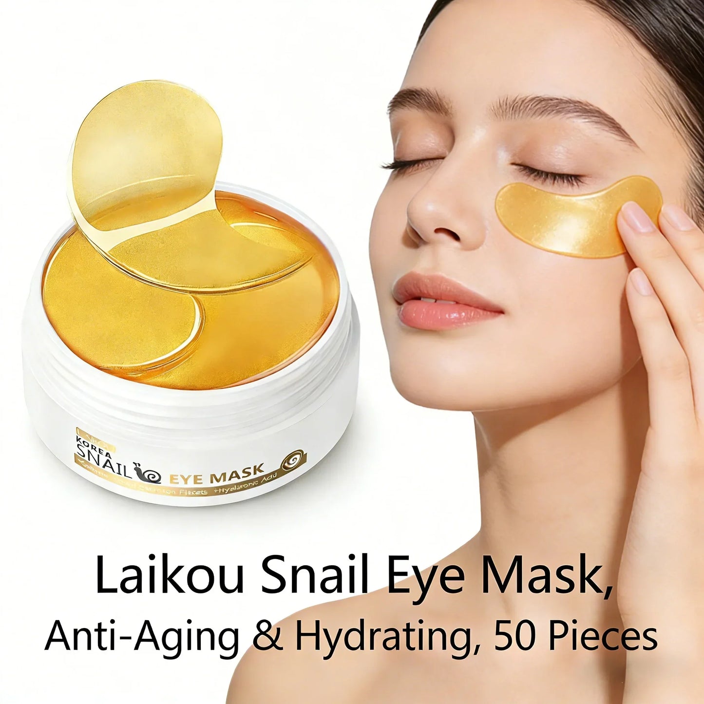 LAIKOU Under Eye Mask – Snail or Sakura, Anti-Aging & Dark Circle Reducer Peaceful Pleasures Health and Wellness