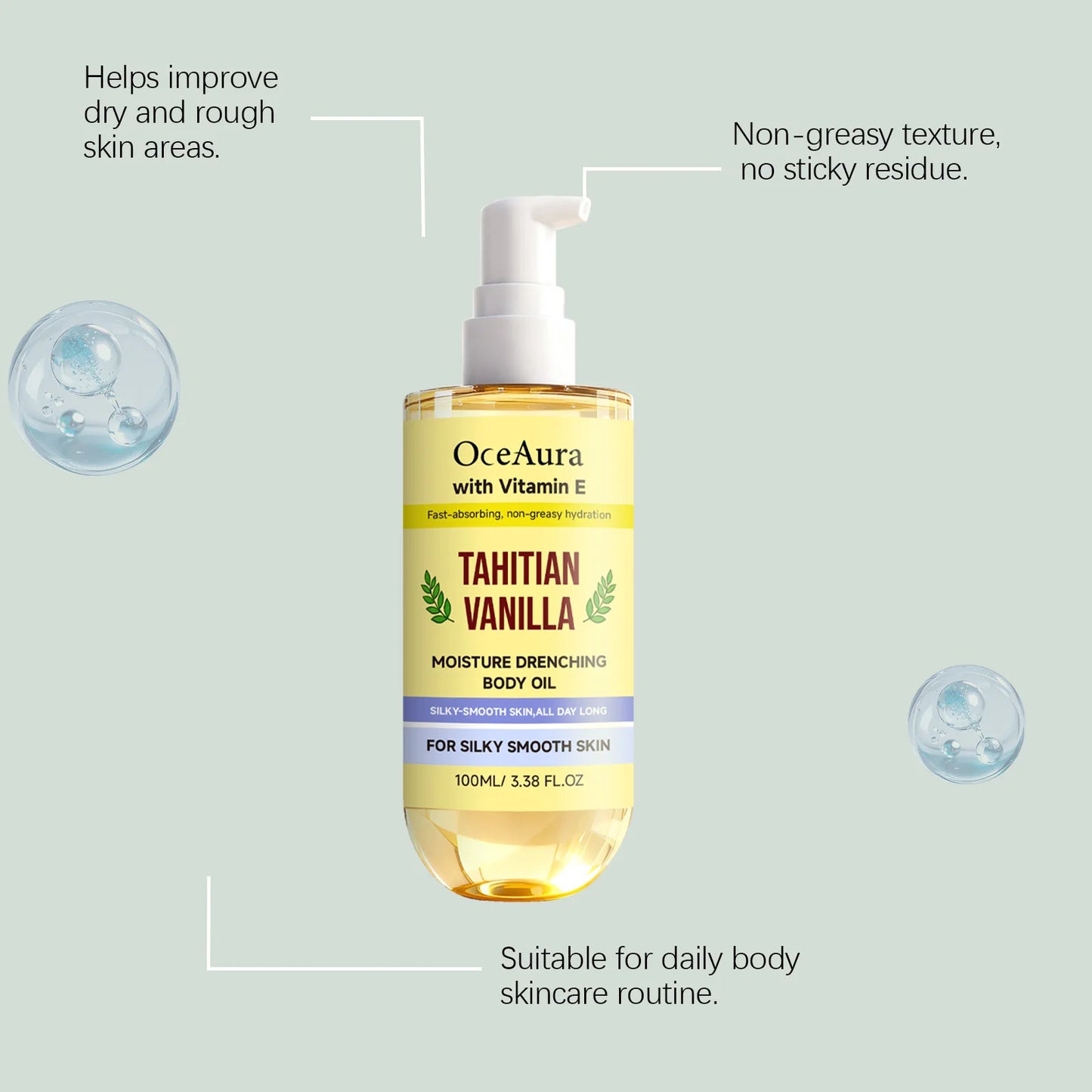 Vanilla Body Oil – Lightweight Fast-Absorbing Skin Moisturizer