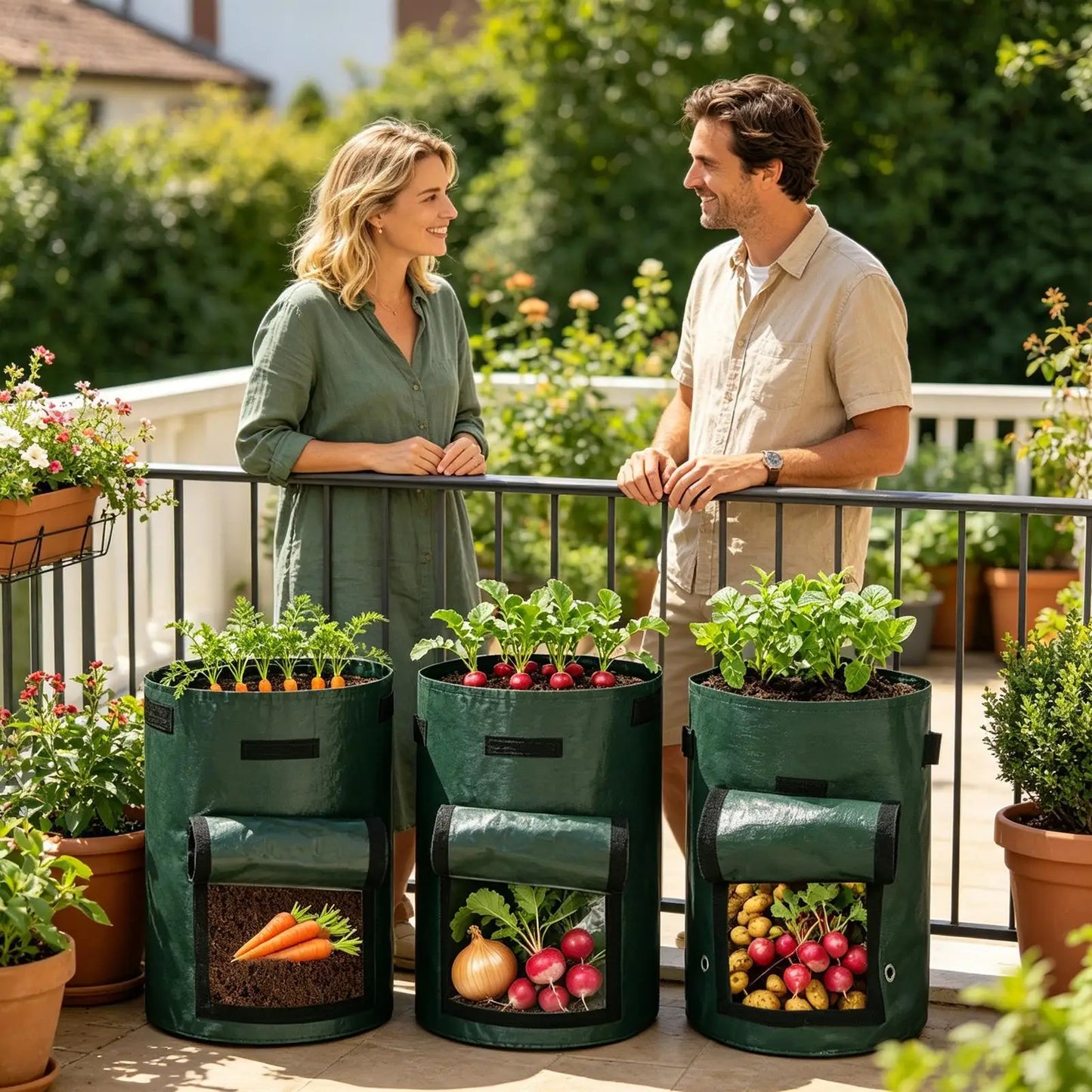 10 Gallon Reusable Grow Bags 3-Pack | Vegetable Planting Bags
