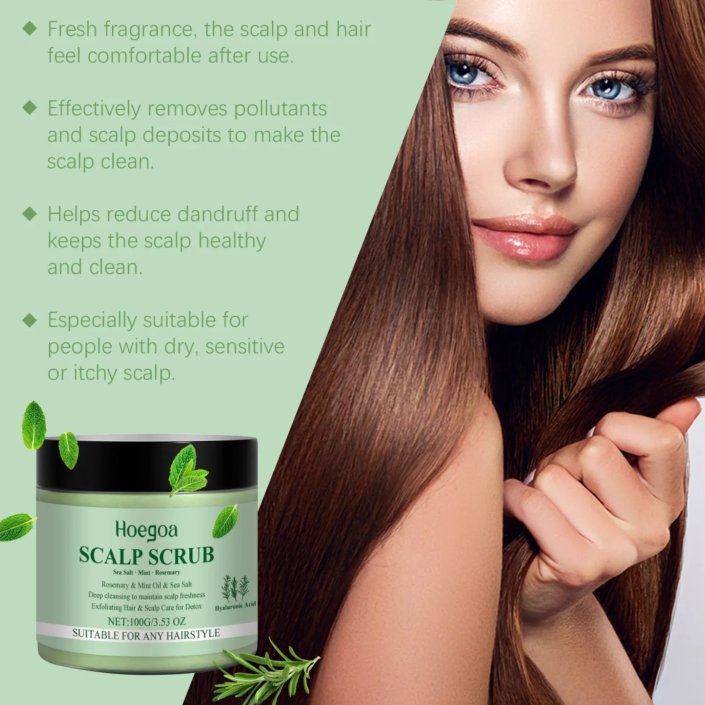 HOEGOA Rosemary Scalp Scrub – Deep Cleanse & Nourish