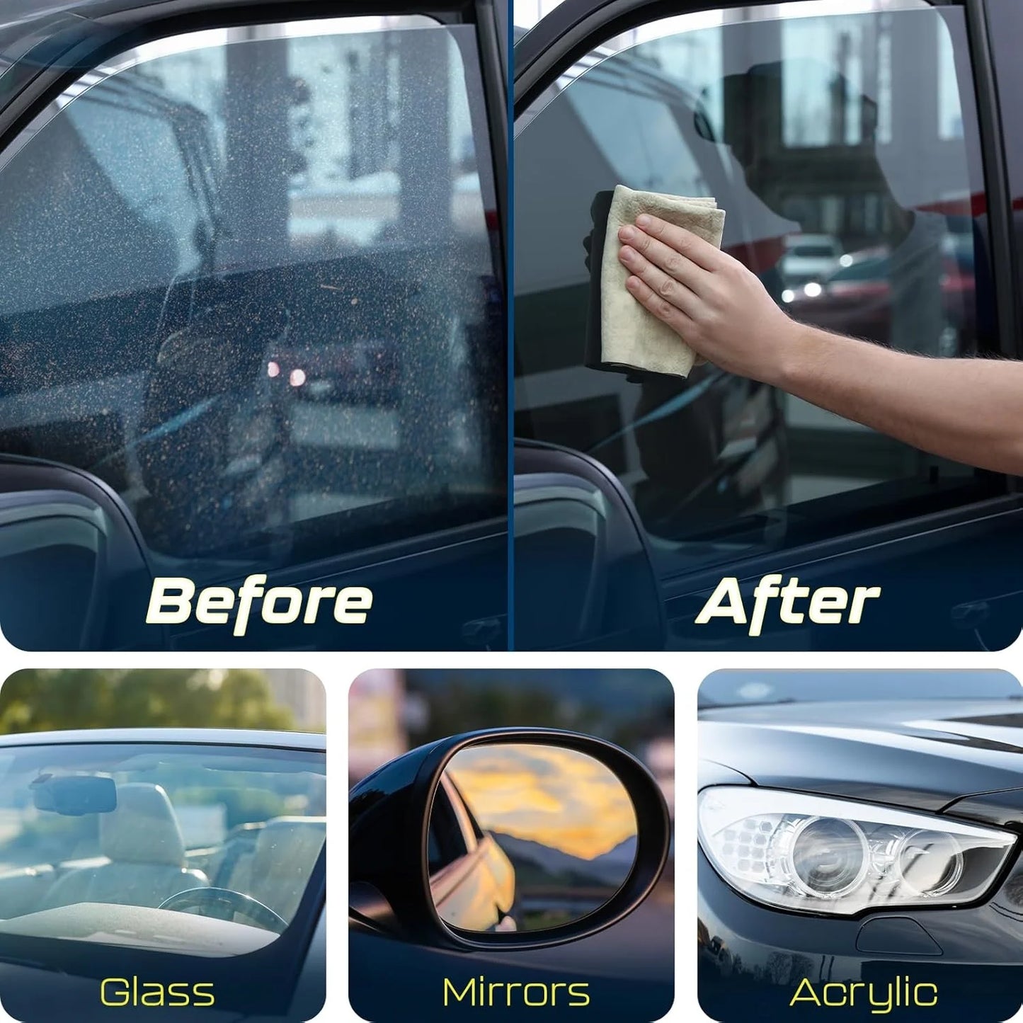 Tint Safe Glass Cleaner Spray Ammonia Free Streak Free Window Cleaning Solution for Car Windshield Home Mirrors Auto Detailing Peaceful Pleasures Health and Wellness