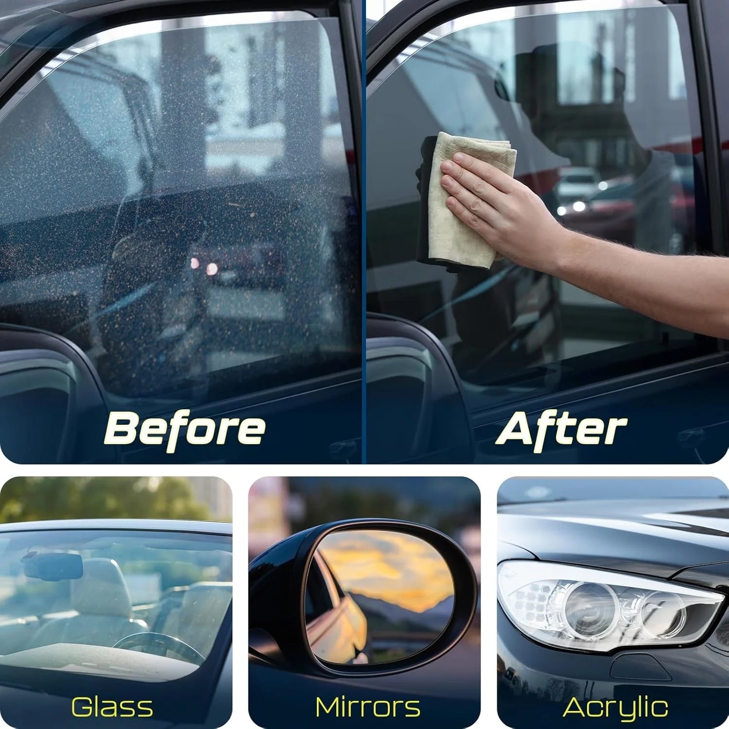 Tint Safe Glass Cleaner Spray Ammonia Free Streak Free Window Cleaning Solution for Car Windshield Home Mirrors Auto Detailing Peaceful Pleasures Health and Wellness