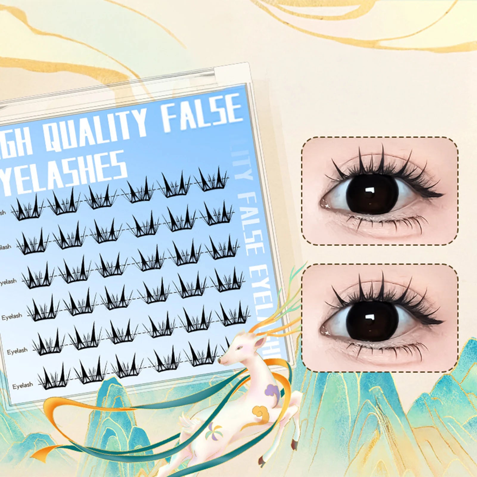 Self Adhesive Manga False Eyelashes Glue Free Ultra Thin Wispy Lashes Extension 7-13mm Natural Korean Eyelash Enlarge Your Eyes Peaceful Pleasures Health and Wellness