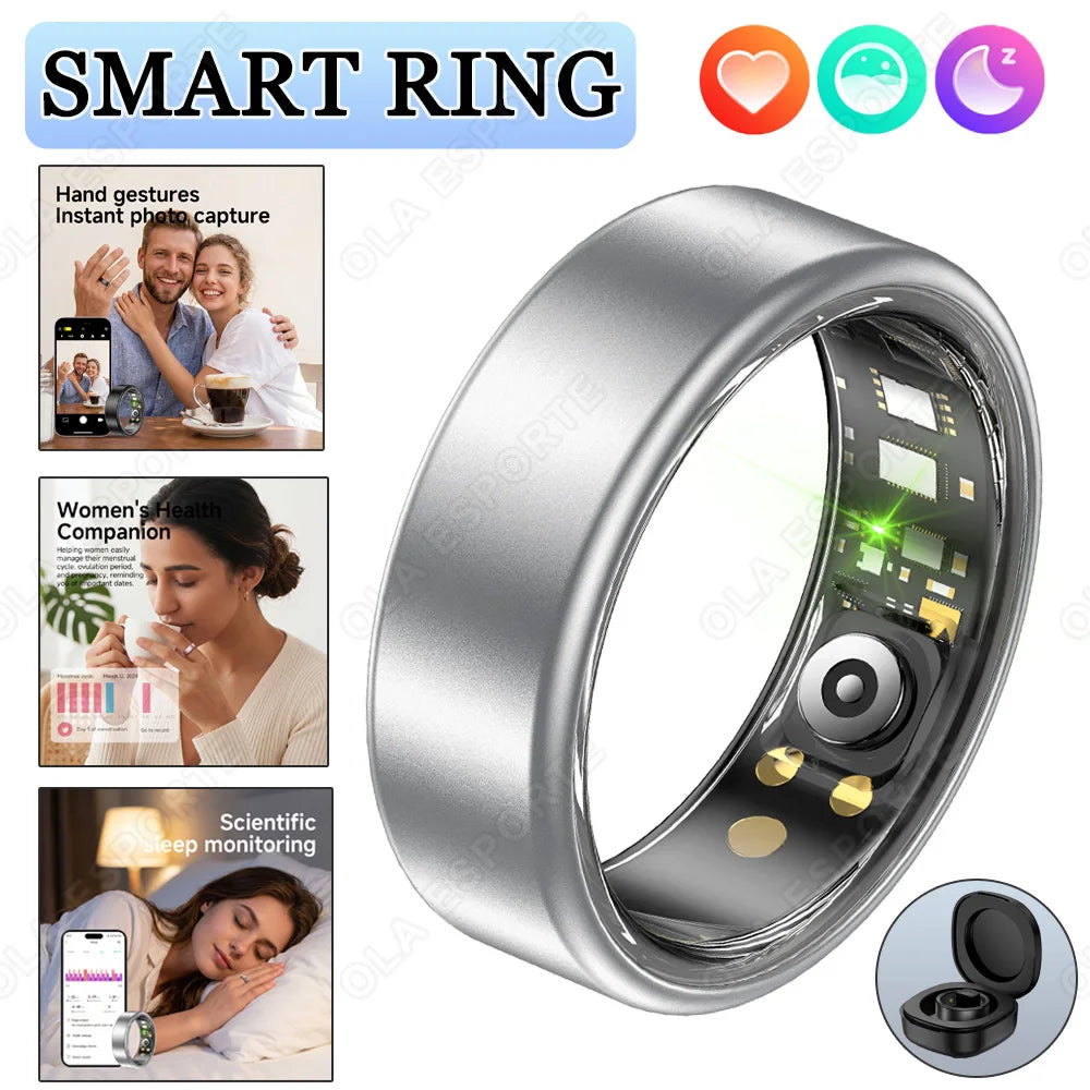 Smart Ring – Heart Rate, SpO₂ & Sleep Monitor | IP68 Waterproof