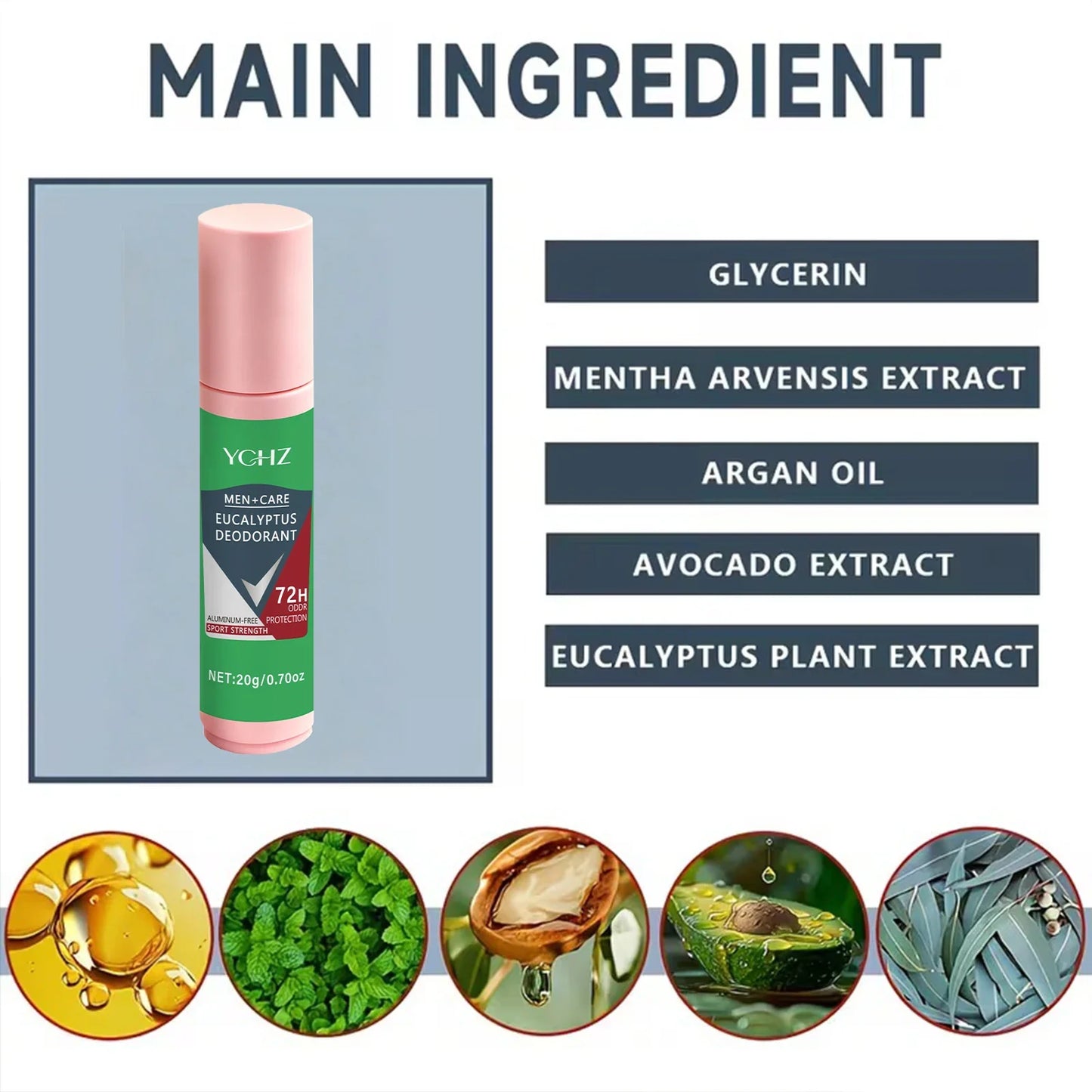 YCHZ 72H Hypoallergenic Deodorant Stick for Men – 20g