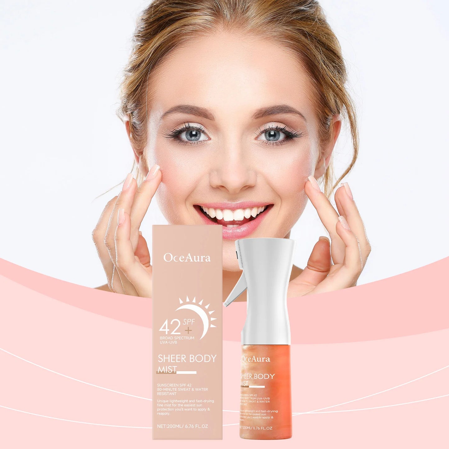OceAura Sunscreen Spray with SPF42 Anti UV Protection Sunburn Prevention Oil Control Lasting Waterproof Moisturizing Sun Cream ﻿ Peaceful Pleasures Health and Wellness
