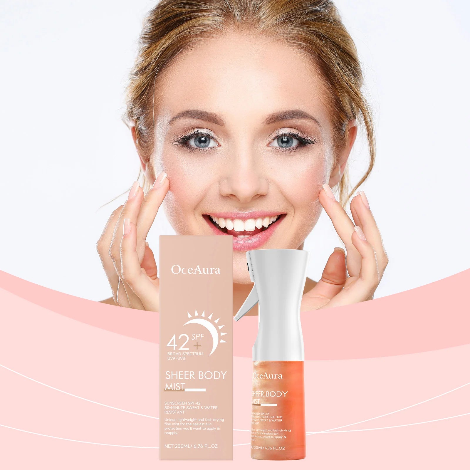 OceAura Sunscreen Spray with SPF42 Anti UV Protection Sunburn Prevention Oil Control Lasting Waterproof Moisturizing Sun Cream ﻿ Peaceful Pleasures Health and Wellness