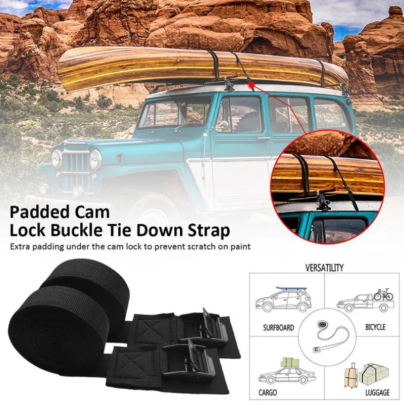 Heavy-Duty Kayak & Roof Rack Straps – Surfboard & Bike Roof Rack Tie-Down Straps Peaceful Pleasures Health and Wellness