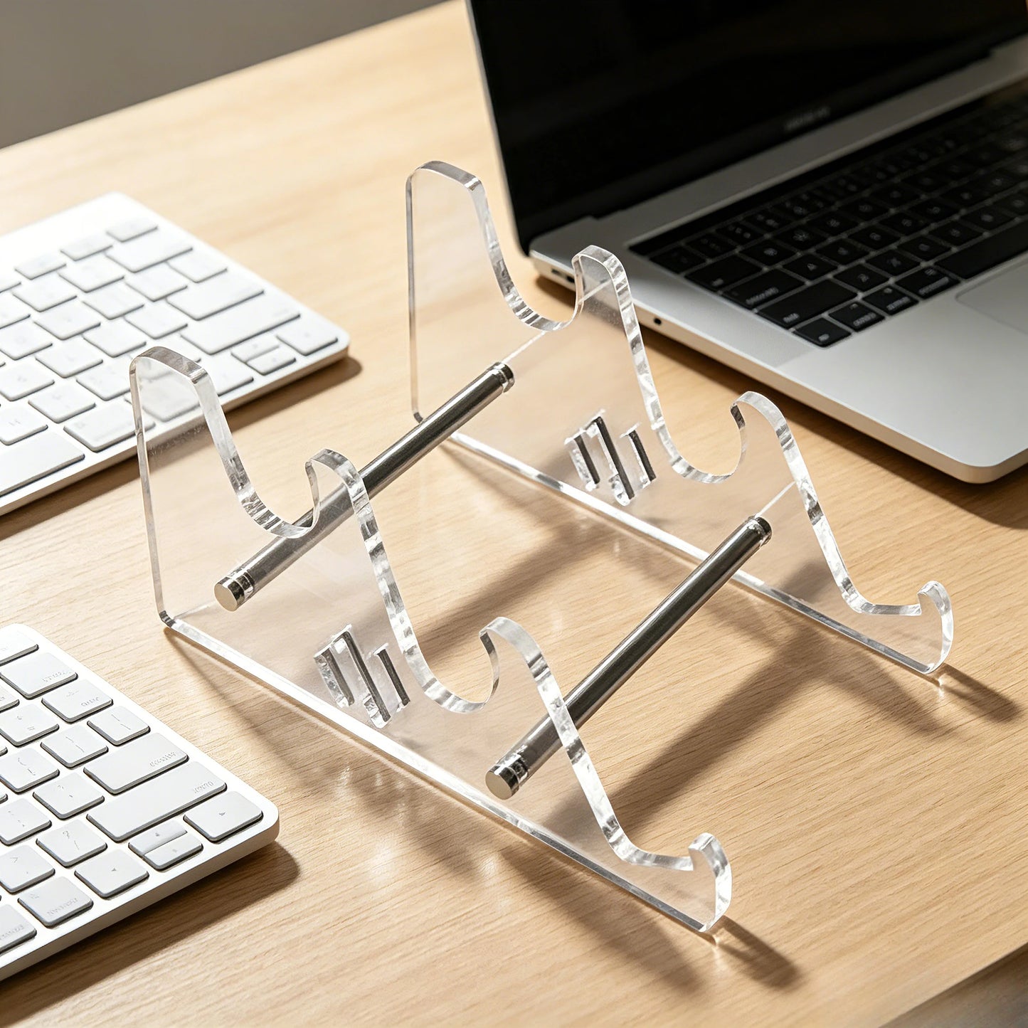 Portable Clear Acrylic Keyboard Display Stand Foldable Lightweight Mechanical Keyboard Holder Rack for Desk Travel Storage Peaceful Pleasures Health and Wellness