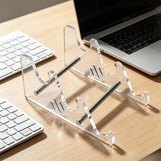 Portable Clear Acrylic Keyboard Display Stand Foldable Lightweight Mechanical Keyboard Holder Rack for Desk Travel Storage Peaceful Pleasures Health and Wellness