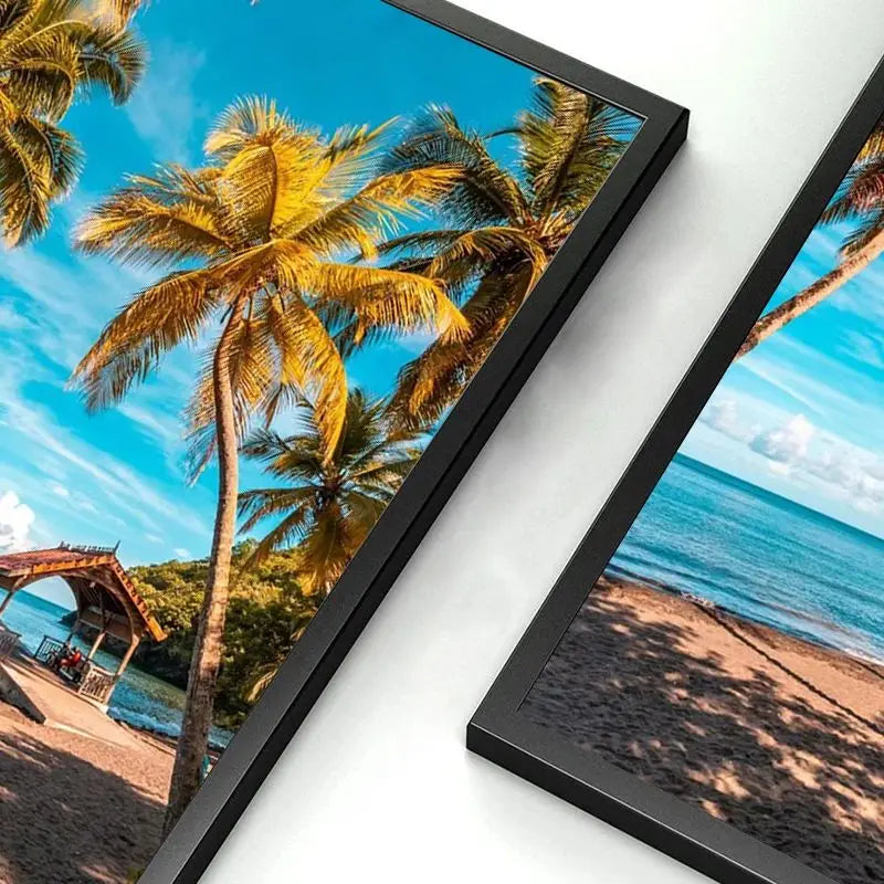 Martinique Beach Ocean Vintage Canvas Wall Art | Unframed Print