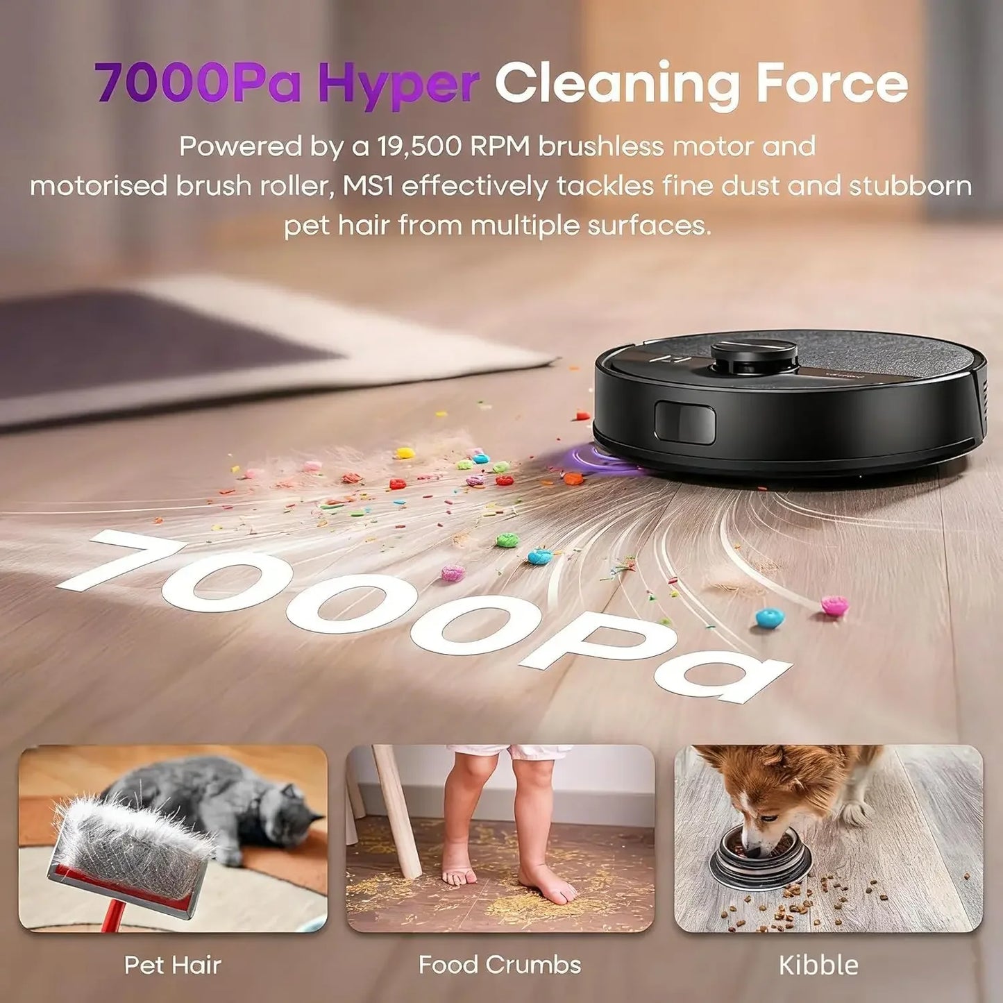Robot Vacuum Mop Combo with Lidar Navigation, 7000Pa Suction, 180min Runtime, App Control for Hard Floors and Carpets Peaceful Pleasures Health and Wellness