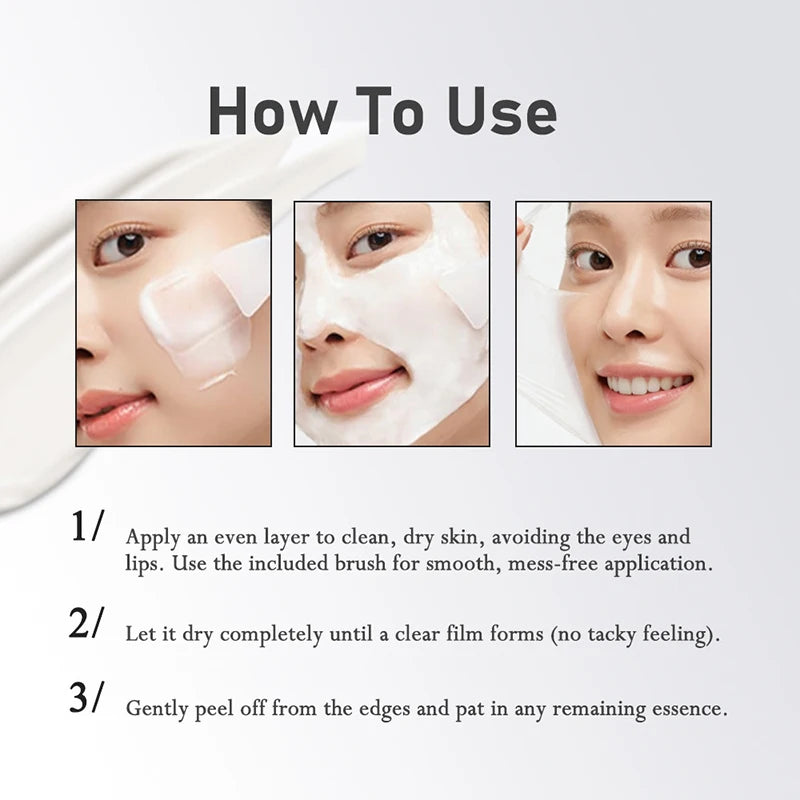 Collagen Pdrn Peptide Peel Off Mask Brightening Firming Deeply Hydrating Skin Care Mask With Brush Nourishing Skin Facial Mask Peaceful Pleasures Health and Wellness