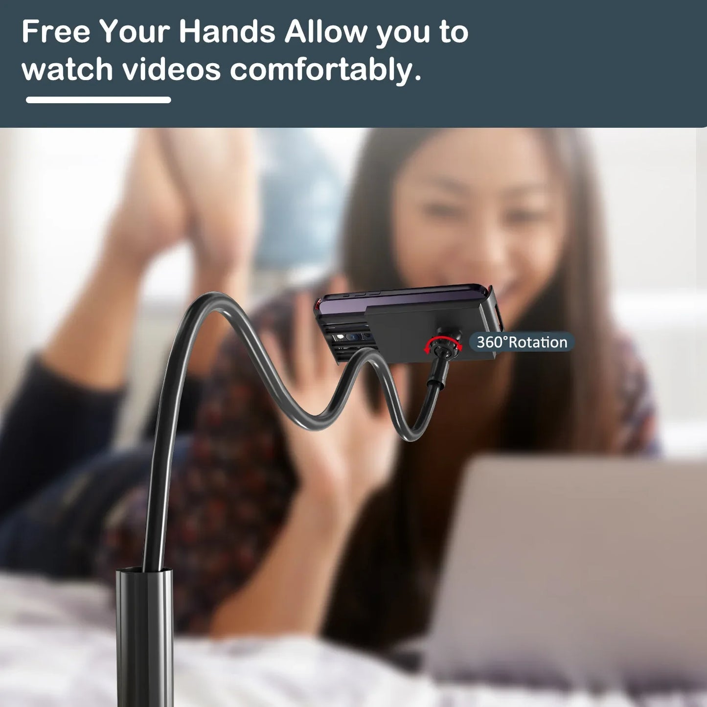 360° Flexible Gooseneck Phone & Tablet Stand – 20" Arm