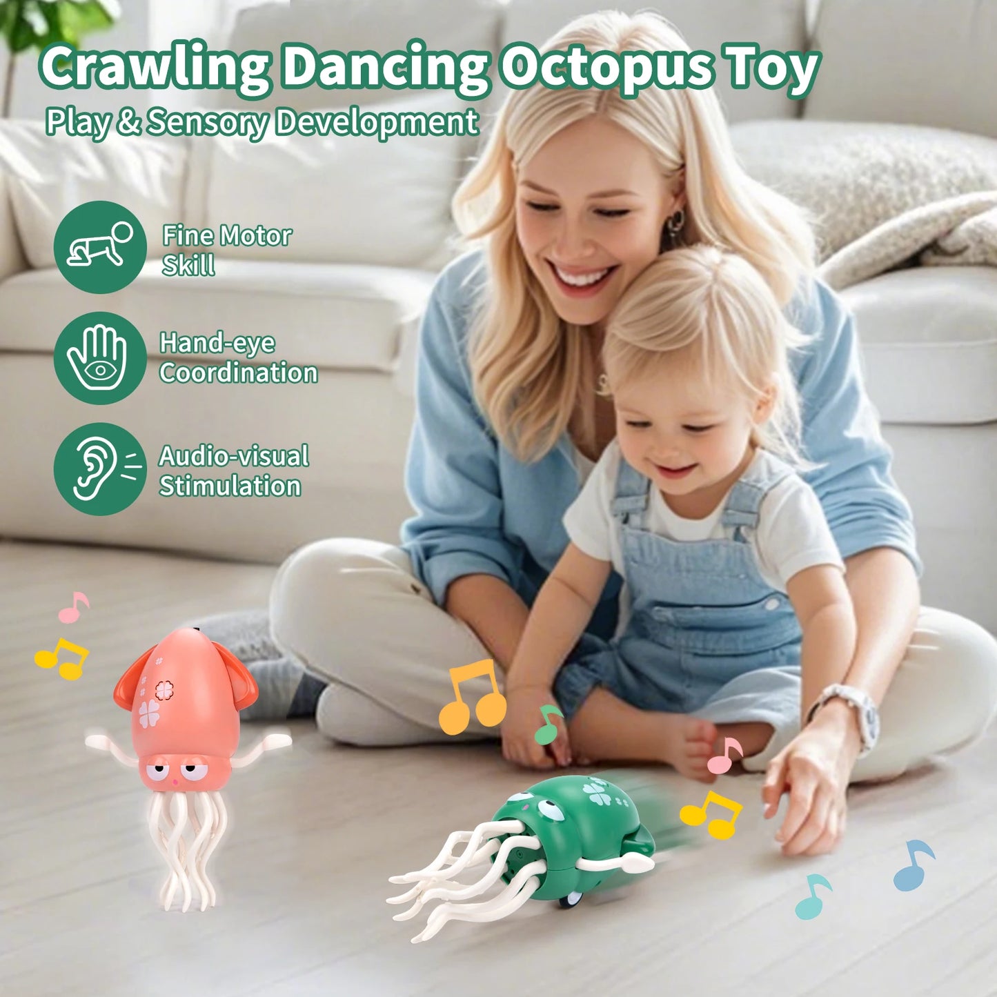 Dancing Squid Induction Lying Flat Light&music Interactive